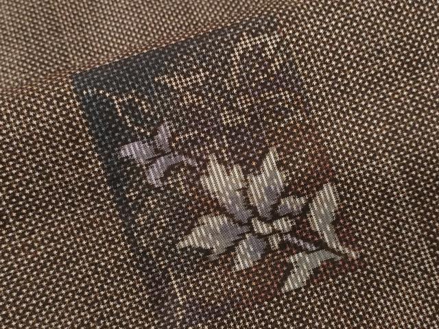 平和屋着物■本場大島紬　7マルキ　色紙重ね更紗枝花文　正絹　逸品　CABF9297ev