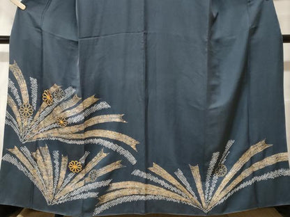 平和屋着物■訪問着 駒刺繍 絞り 松葉菊文 金彩 正絹 逸品 CABF9299ev
