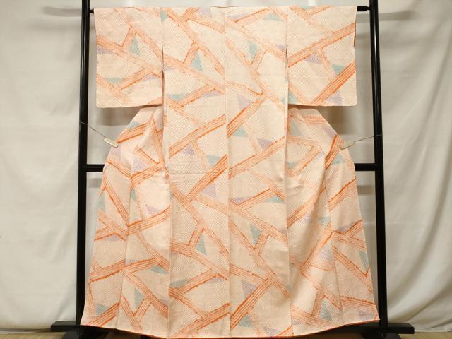 平和屋着物▽上質な小紋　単衣　幾何学文様　正絹　逸品　AABG7797jh 平和屋着物▽江戸小紋 単衣 立涌文様 正絹 逸品 AABB1436jh : 平和屋