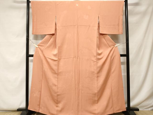平和屋着物■上質な色無地　鏡裏花地紋　ときがら茶色　正絹　逸品　CABF9316ev