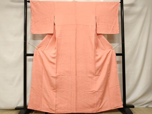 平和屋着物□上質な色無地 紋意匠 曙色 三越扱い 正絹 逸品 CABF9319ev