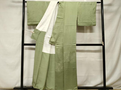 平和屋着物■豪華色留袖 横段吉祥花文 銀糸 正絹 逸品 CABF9320ev