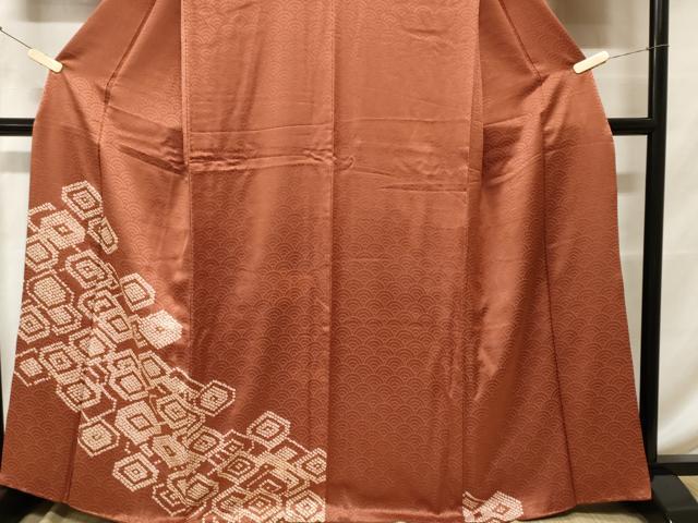 平和屋着物●紬　訪問着　青海波　正絹　逸品　AABH7226cs 平和屋着物○紬 訪問着 青海波 正絹 逸品 AABH7226cs 【公式通販】