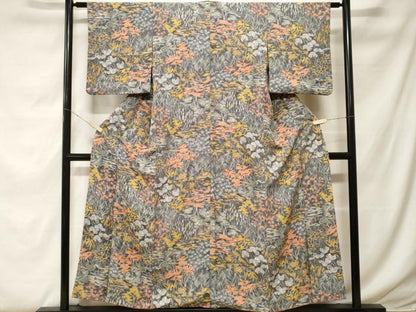 平和屋着物■上質な小紋 草木文 正絹 逸品 CABF9323ev
