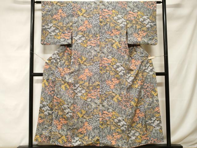 平和屋着物■上質な小紋 草木文 正絹 逸品 CABF9323ev