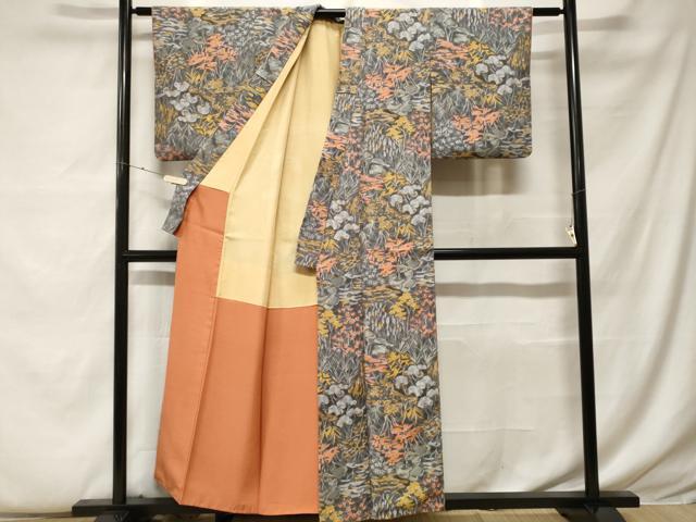 平和屋着物□上質な小紋 草木文 正絹 逸品 CABF9323ev