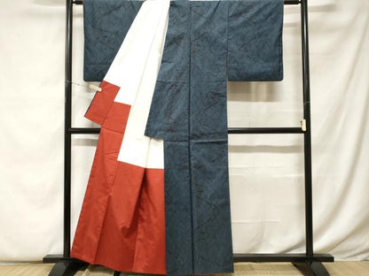 平和屋着物■本場大島紬 9マルキ 流水草花文 正絹 逸品 CABF9324ev