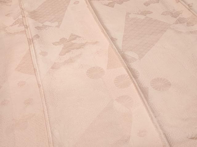 平和屋着物■上質な色無地 切嵌吉祥花地紋 薄桜色 正絹 逸品 CABF9328ev