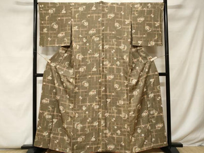 平和屋着物■上質な小紋 雪輪花文 金彩 正絹 逸品 CABF9331ev