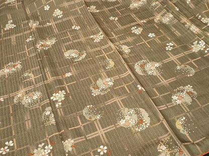 平和屋着物■上質な小紋 雪輪花文 金彩 正絹 逸品 CABF9331ev