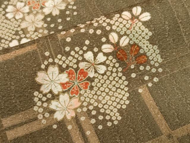 平和屋着物■上質な小紋 雪輪花文 金彩 正絹 逸品 CABF9331ev