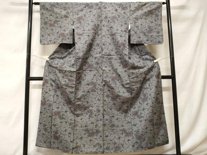 平和屋着物■上質な紬 更紗花唐草文 正絹 逸品 CABF9341ev