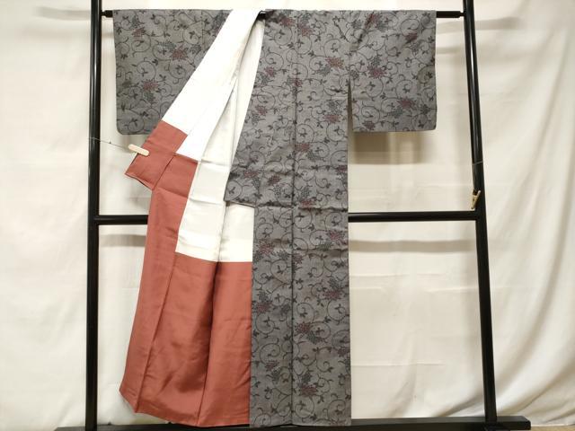 平和屋着物□上質な紬 更紗花唐草文 正絹 逸品 CABF9341ev