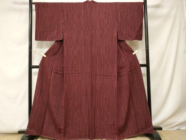 平和屋着物■上質な小紋 切嵌草花文 正絹 逸品 CABF9343ev
