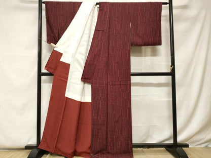 平和屋着物■上質な小紋 切嵌草花文 正絹 逸品 CABF9343ev