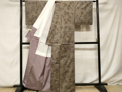 平和屋着物■上質な紬 菊枝花文 正絹 逸品 CABF9347ev