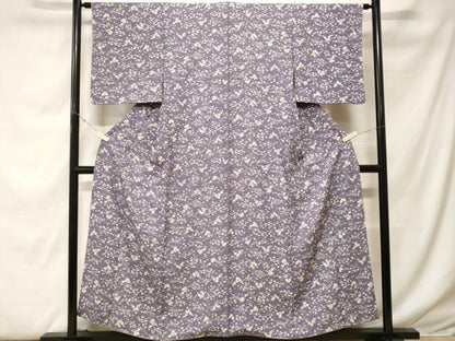 平和屋着物■上質な小紋 梅草花文 正絹 逸品 CABF9348ev