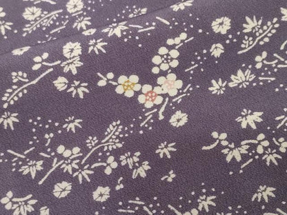 平和屋着物■上質な小紋 梅草花文 正絹 逸品 CABF9348ev