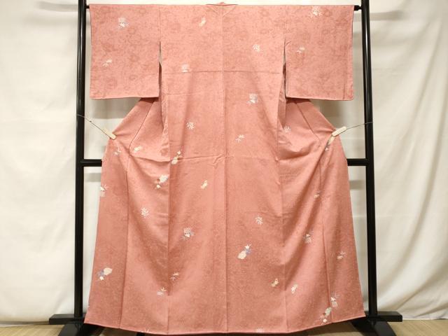 平和屋着物■上質な小紋 籬花文 辻が花地紋 正絹 逸品 CABF9353ev