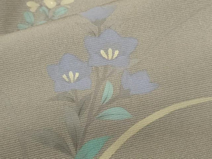 平和屋着物■訪問着 地紙万寿菊草花文 暈し染め 金彩 正絹 逸品 CABF9354ev