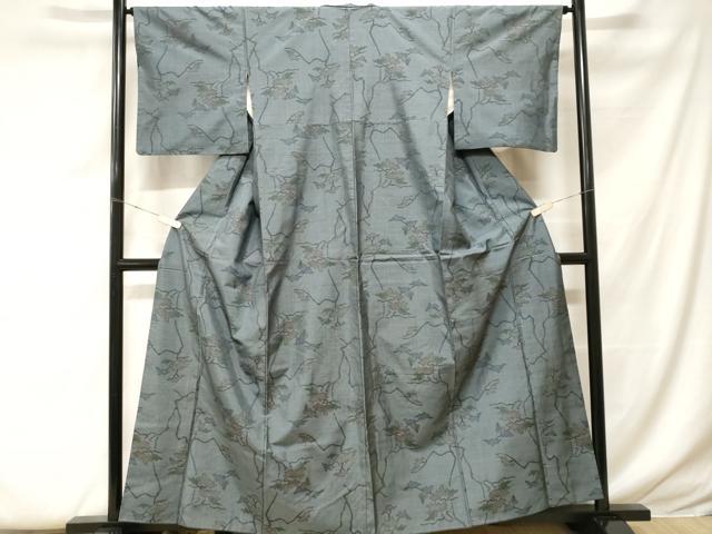 平和屋着物■本場大島紬 7マルキ 枝葉文 正絹 逸品 CABF9360ev