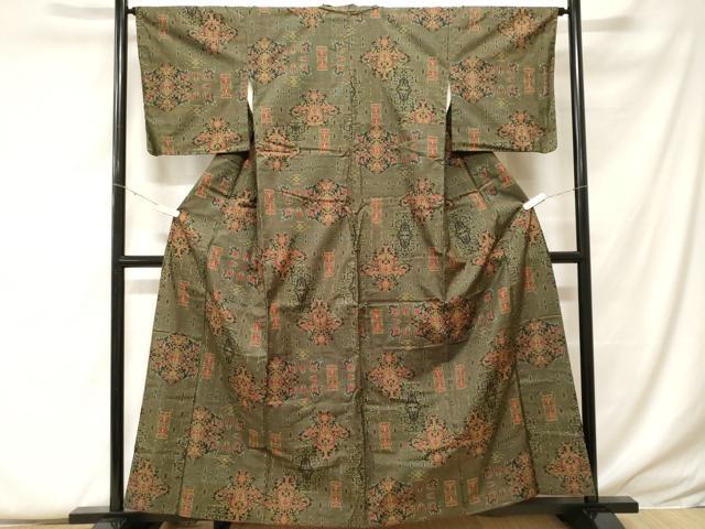 平和屋着物■本場大島紬　7マルキ　幾何学文　正絹　逸品　CABF9362ev