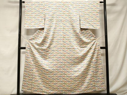 平和屋着物■上質な小紋 菱蝶文 正絹 逸品 未使用 CABF9367ev
