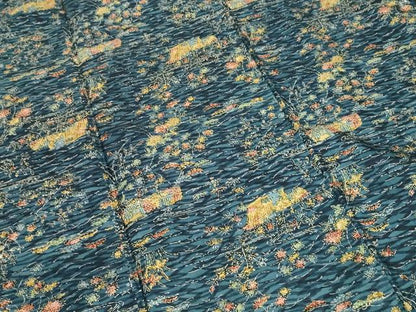 平和屋着物■本場染大島紬 流水草花文 正絹 逸品 CABF9375ev
