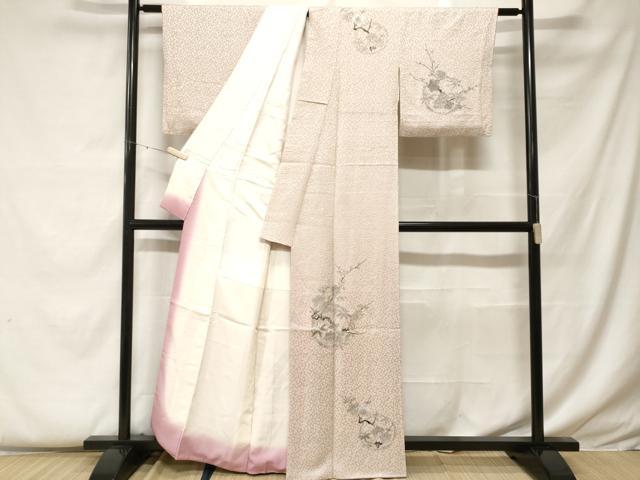 平和屋着物■訪問着 刺繍 松竹梅 銀糸 正絹 逸品 CABF9376ev