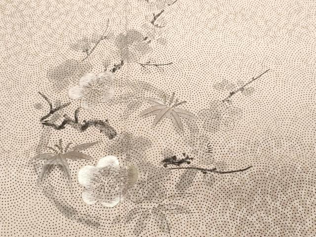 平和屋着物■訪問着 刺繍 松竹梅 銀糸 正絹 逸品 CABF9376ev