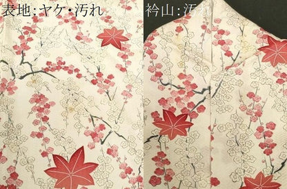 平和屋着物■上質な小紋 枝梅文 舞楓文 正絹 逸品 CABF9378ev