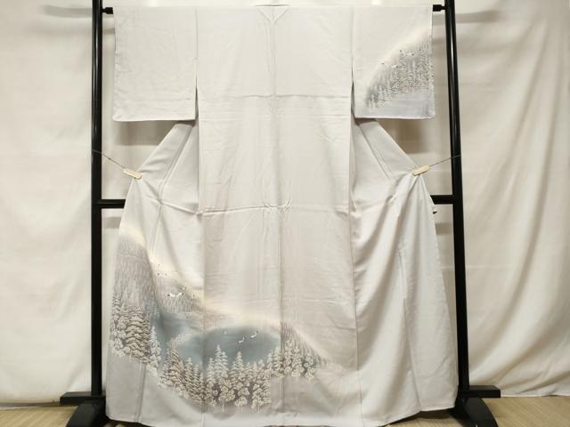 平和屋着物■訪問着 樹林飛鳥文 暈し染め 金彩 正絹 逸品 CABF9381ev