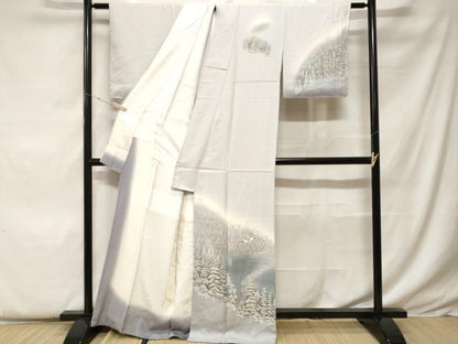 平和屋着物■訪問着 樹林飛鳥文 暈し染め 金彩 正絹 逸品 CABF9381ev