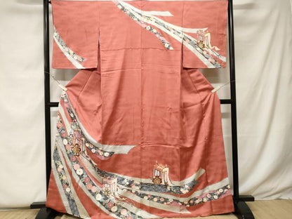 平和屋着物■訪問着 作家物 鬘帯御所車 金銀彩 正絹 逸品 CABF9382ev