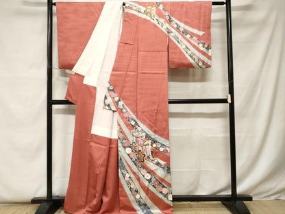 平和屋着物■訪問着 作家物 鬘帯御所車 金銀彩 正絹 逸品 CABF9382ev