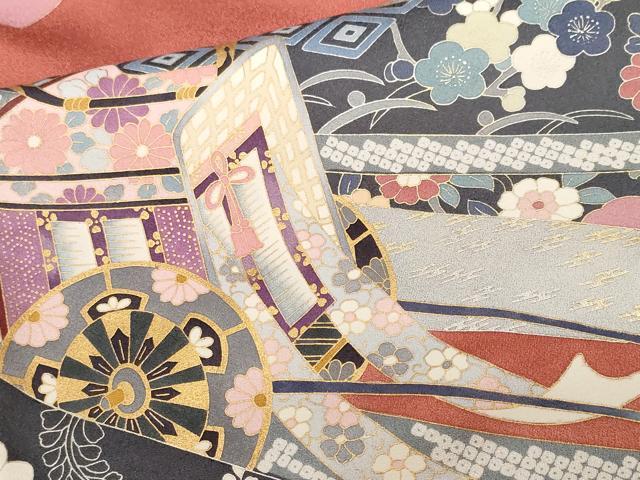 平和屋着物■訪問着 作家物 鬘帯御所車 金銀彩 正絹 逸品 CABF9382ev