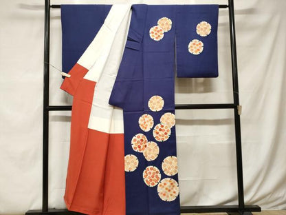 平和屋着物■訪問着 刺繍 雪輪花唐草文 金糸 正絹 逸品 CABF9385ev