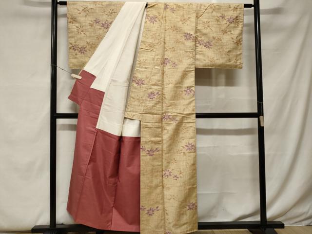 平和屋着物■上質な紬 舞花文 正絹 逸品 CABF9387ev