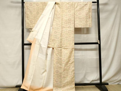 平和屋着物■上質な紬 草花文 正絹 逸品 未使用 CABF9392ev