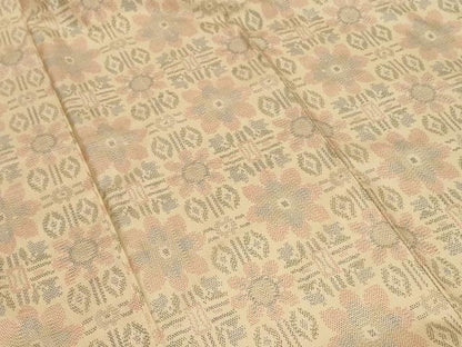 平和屋着物■上質な紬 草花文 正絹 逸品 未使用 CABF9392ev