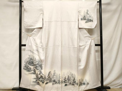 平和屋着物■訪問着 作家物 樹林風景文 暈し染め 正絹 逸品 CABF9399ev