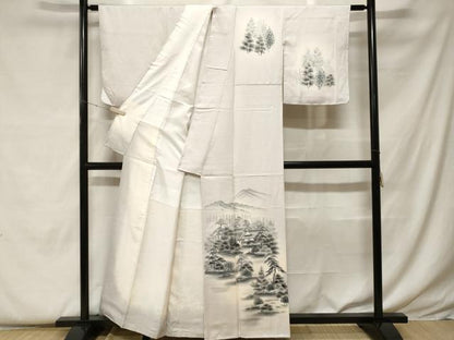 平和屋着物■訪問着 作家物 樹林風景文 暈し染め 正絹 逸品 CABF9399ev
