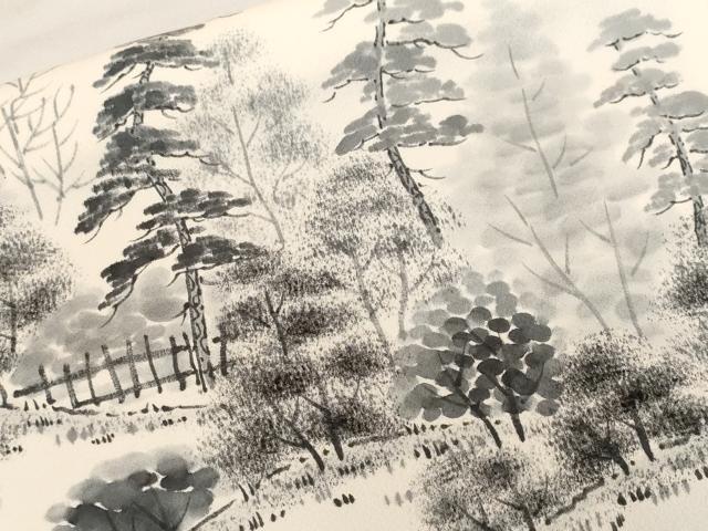 平和屋着物■訪問着 作家物 樹林風景文 暈し染め 正絹 逸品 CABF9399ev
