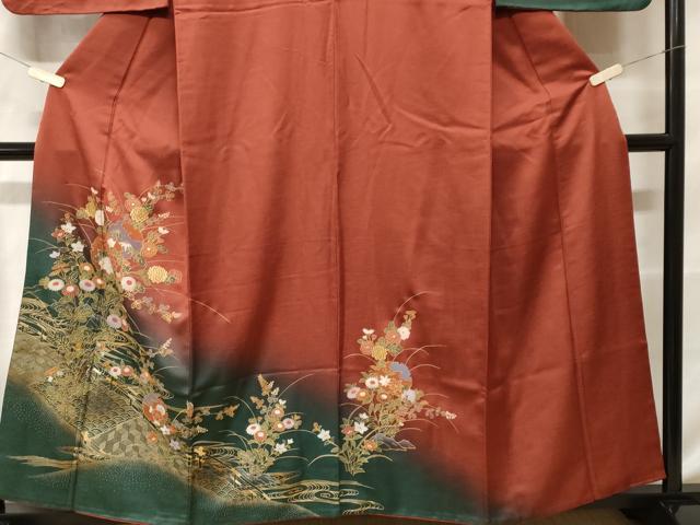 平和屋着物■訪問着 流水雪輪枝花文 暈し染め 金彩 鈴乃屋扱い 正絹 逸品 CABF9401ev