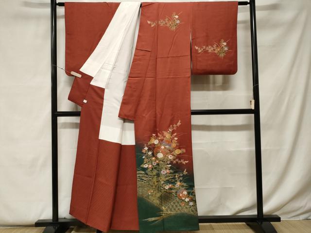 平和屋着物■訪問着 流水雪輪枝花文 暈し染め 金彩 鈴乃屋扱い 正絹 逸品 CABF9401ev