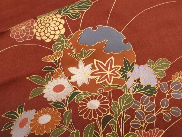 平和屋着物■訪問着 流水雪輪枝花文 暈し染め 金彩 鈴乃屋扱い 正絹 逸品 CABF9401ev