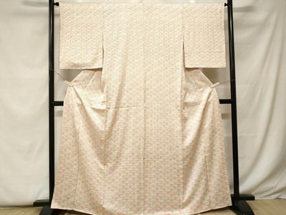 平和屋着物■上質な小紋　青海波花文　正絹　逸品　CABF9409ev