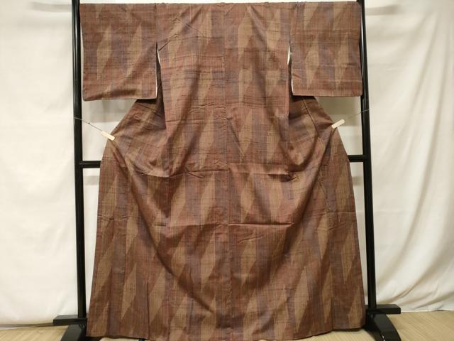 平和屋着物■上質な紬 幾何学文 正絹 逸品 CABF9410ev
