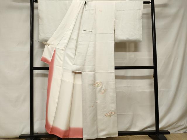 平和屋着物■訪問着 総刺繍 駒刺繍 花蝶文 金糸 正絹 逸品 CABF9411ev