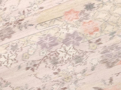 平和屋着物■上質な紬　吉祥枝花文　正絹　逸品　CABF9416ev